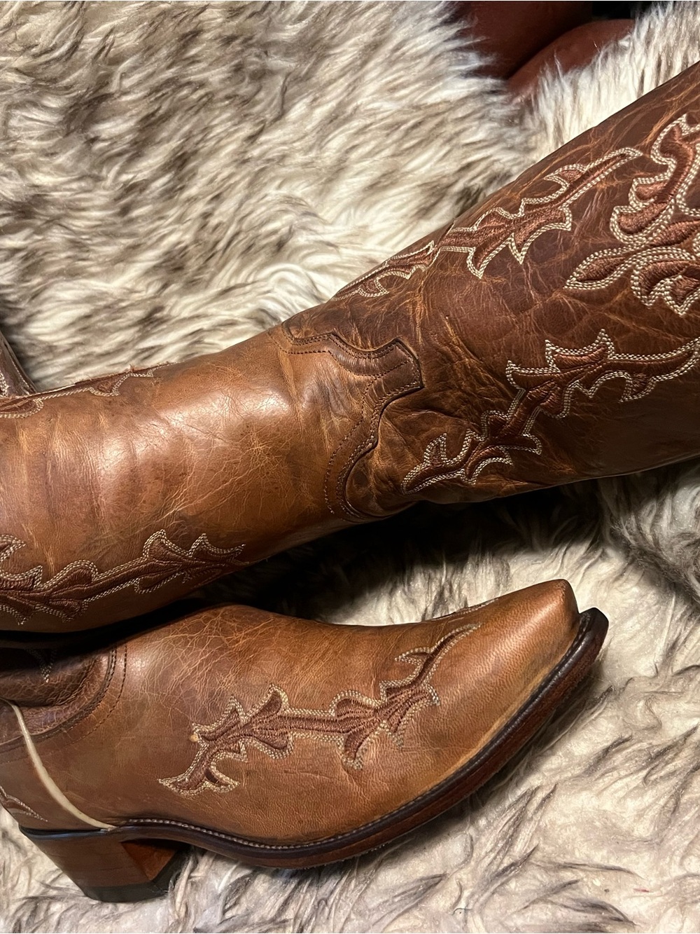 Lucchese Brown Leather Western Boots Sz 10.5 EE - Picture 16 of 16